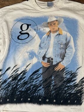 Vintage 1996 Garth Brooks Fresh Horses World Tour T-Shirt 90s Country•Size XL•